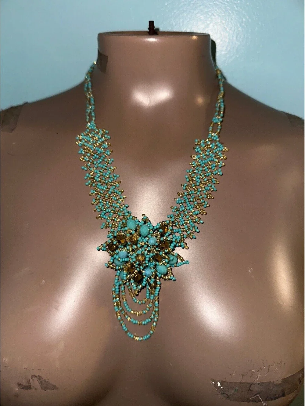 Y2K Multi-Color Beaded Necklace and Cuff Set New